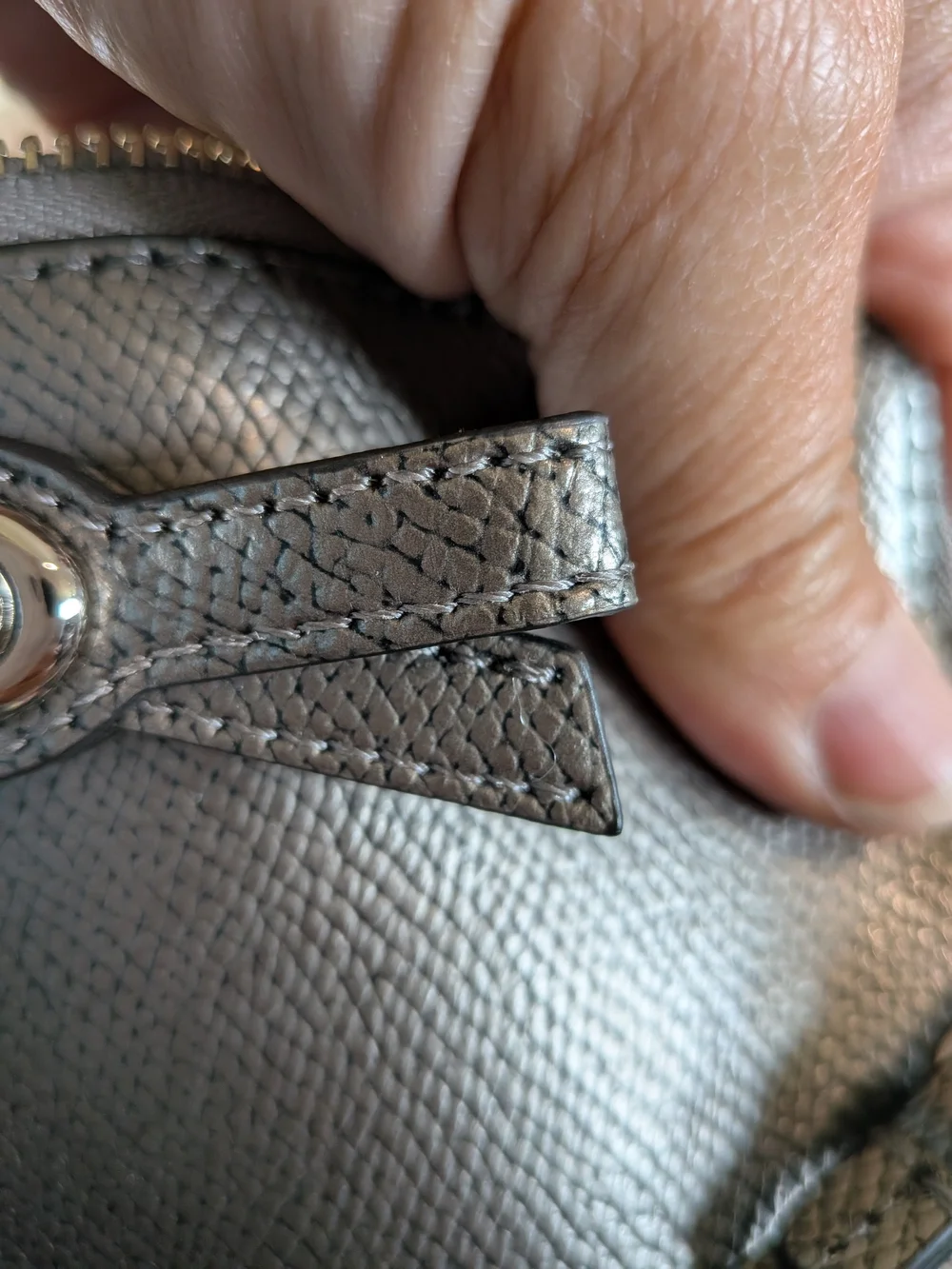 Coach Metallic Silver Bow-Accent Wristlet